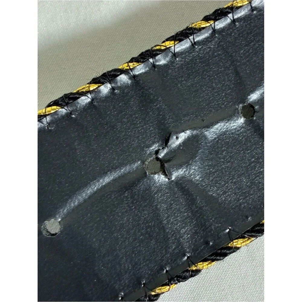 Womens belt 32” long velvet with Gold Stitching elegant